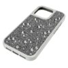 Étui haut de gamme pour smartphone au motif parsemé, iPhone® 16 Pro, couleur argentée Étui haut de gamme pour smartphone au motif parsemé, iPhone® 16 Pro, couleur argentée