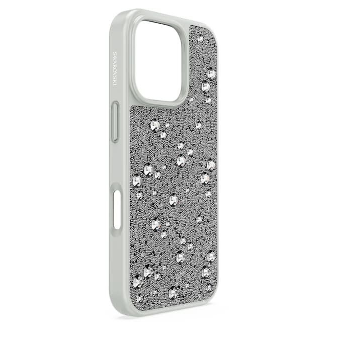 Étui haut de gamme pour smartphone au motif parsemé, iPhone® 16 Pro, couleur argentée Étui haut de gamme pour smartphone au motif parsemé, iPhone® 16 Pro, couleur argentée