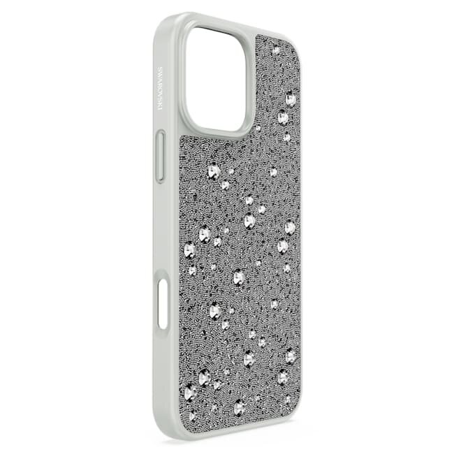 Étui haut de gamme pour smartphone au motif parsemé, iPhone® 16 Pro Max, couleur argentée Étui haut de gamme pour smartphone au motif parsemé, iPhone® 16 Pro Max, couleur argentée
