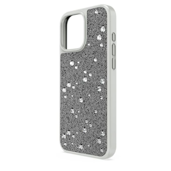 Étui haut de gamme pour smartphone au motif parsemé, iPhone® 16 Pro Max, couleur argentée Étui haut de gamme pour smartphone au motif parsemé, iPhone® 16 Pro Max, couleur argentée