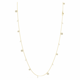 Una Angelic Strandage Crystal Pearl, taille ronde, blanc, plaqué or