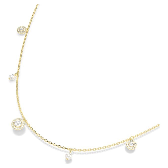 Una Angelic Strandage Crystal Pearl, taille ronde, blanc, plaqué or Una Angelic Strandage Crystal Pearl, taille ronde, blanc, plaqué or