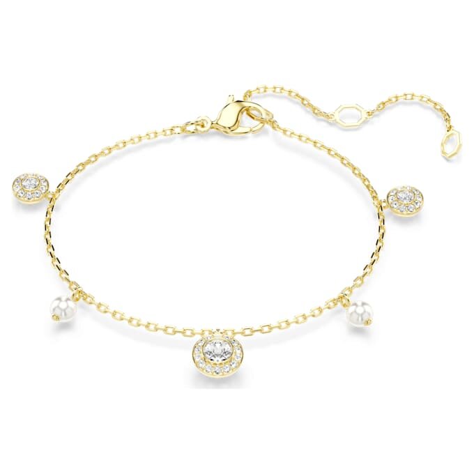 Una Angelic Strandage Crystal Pearl, taille ronde, blanc, plaqué or Una Angelic Strandage Crystal Pearl, taille ronde, blanc, plaqué or