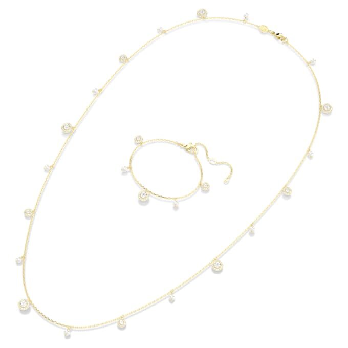 Una Angelic Strandage Crystal Pearl, taille ronde, blanc, plaqué or Una Angelic Strandage Crystal Pearl, taille ronde, blanc, plaqué or