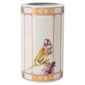 Vase Idyllia en porcelaine, motif « Crystal Print », oiseau, multicolore