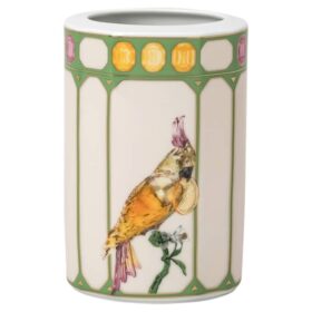 Vase Idyllia en porcelaine, motif imprimé cristal, cacatoès, petit, multicolore
