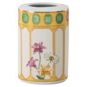 Vase Idyllia en porcelaine, motif imprimé « Crystal », fleur, jaune
