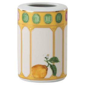 Vase Idyllia en porcelaine, motif imprimé « Crystal », fleur, jaune