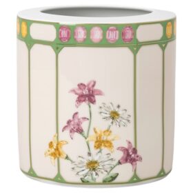 Vase Idyllia en porcelaine, motif imprimé en cristal, moucherolle, taille moyenne, multicolore