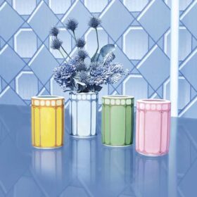Vase Signum en porcelaine, moyen, bleu