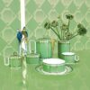 Tasse et soucoupe Signum en porcelaine, verte Tasse et soucoupe Signum en porcelaine, verte