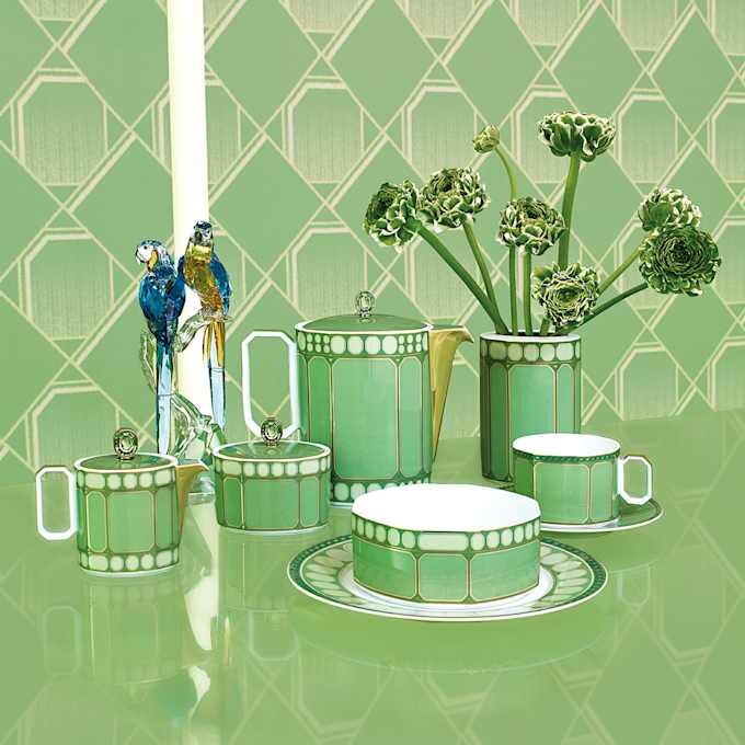 Tasse et soucoupe Signum en porcelaine, verte Tasse et soucoupe Signum en porcelaine, verte